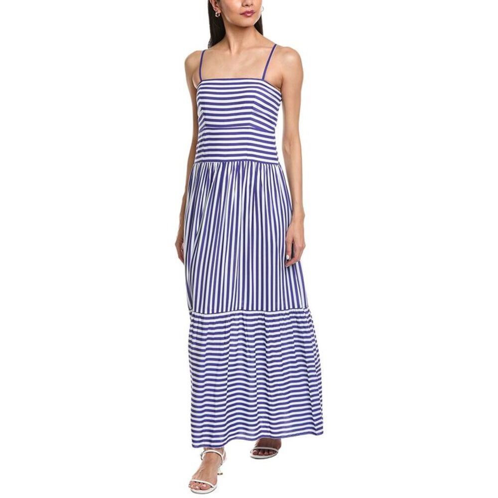 Garrie B Womens  Striped Maxi Dress, Blue